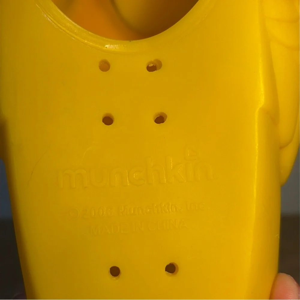 Vintage Munchkin Red and Yellow Firefighter Duck Bath Toy 2006